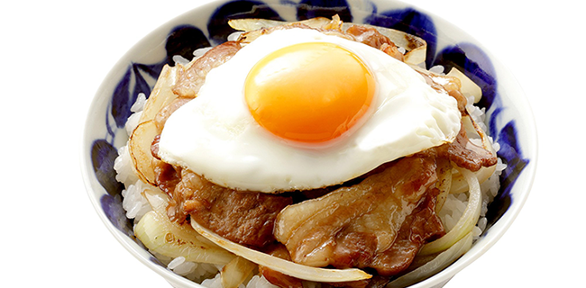 北海道 めだま焼き ぶた丼
